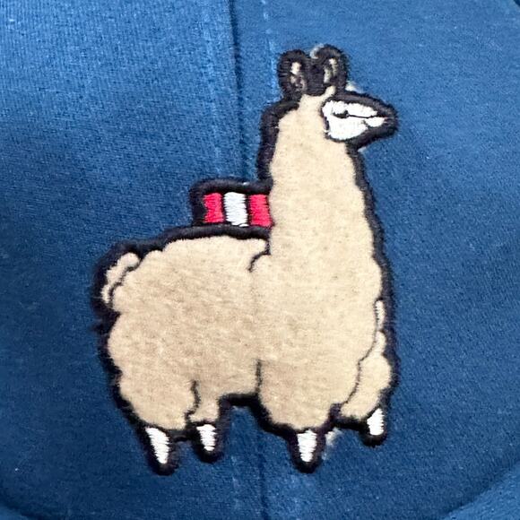 HANGERTIPS Peru Llama Hat Blue Adjustable Dad Cap Gorras Ari Alpaca Embroidered - Picture 2 of 8